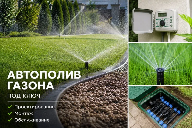 Автополив газона под ключ, удобно, красиво и экономно — фото 1