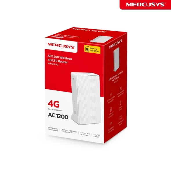 MERCUSYS MB130-4G AC1200 — 4G LTE Wi-Fi роутер 1 MERCUSYS MB130-4G AC1200 — 4G LTE Wi-Fi роутер 1