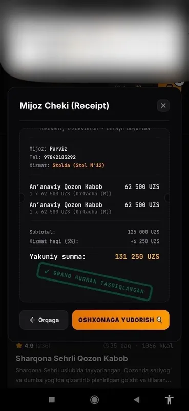 Online menu narxi 8mln 5 Online menu narxi 8mln 5