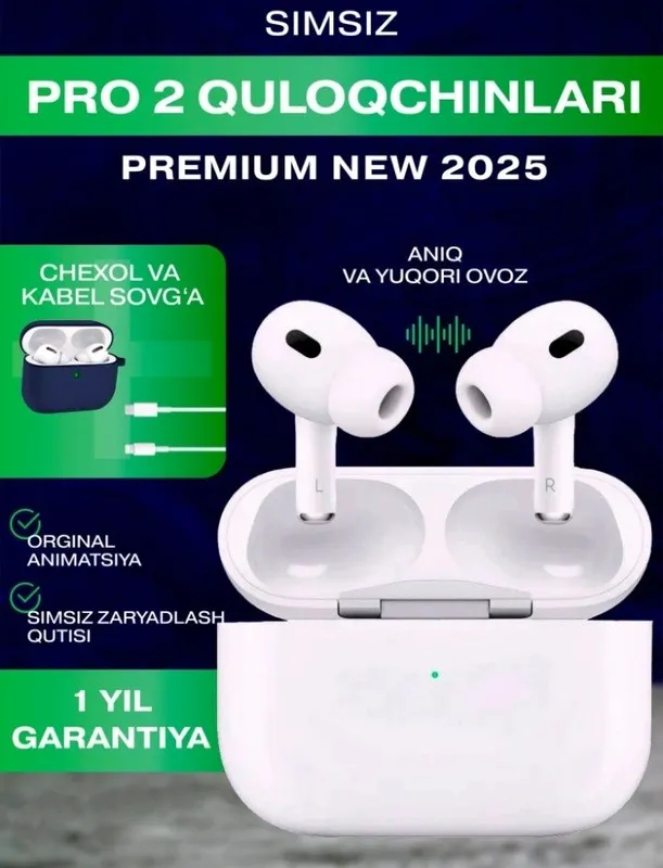 Yangi simsiz quloqchinlarimiz Pods pro 2 sotiladi. Mutlaq yangi.