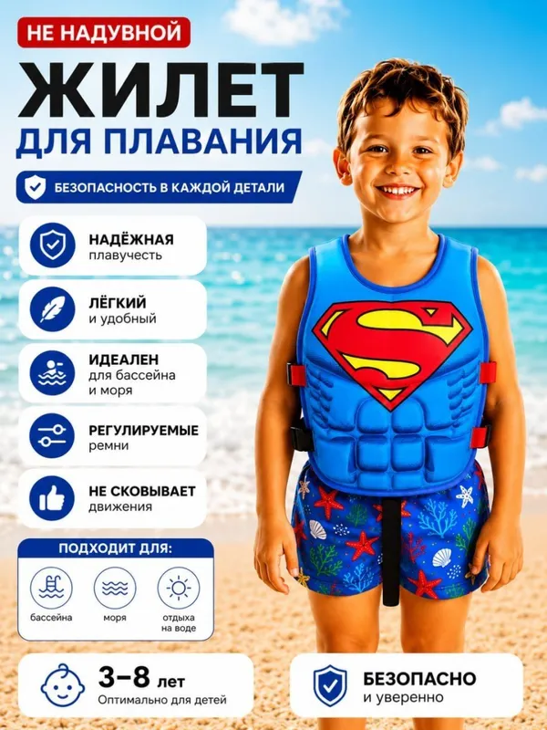 Жилет для плавания для детей не надувная