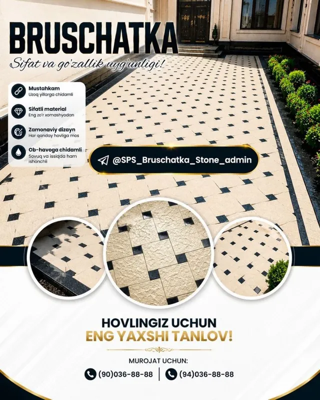 Premium Dizayn va Yuqori Sifat: Tabiiy Toshdan Bruschatkalar! 8