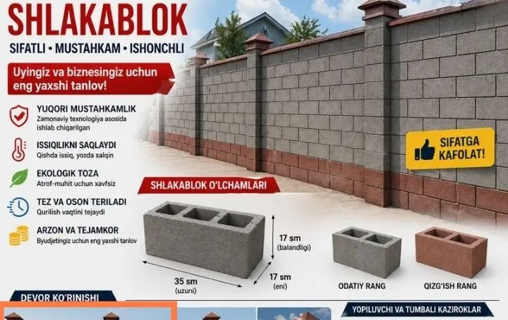 Продажа шлакоблоков от производителя