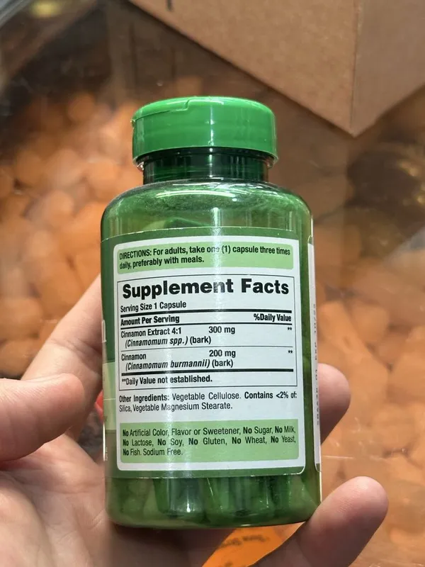 Puritan's Pride Cinnamon 500 mg 100 kapsula 2 Puritan's Pride Cinnamon 500 mg 100 kapsula 2