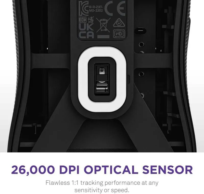 Gaming Mouse - NZXT Lift 2 Symm Black / White Игровая проводная мышка — фото 5