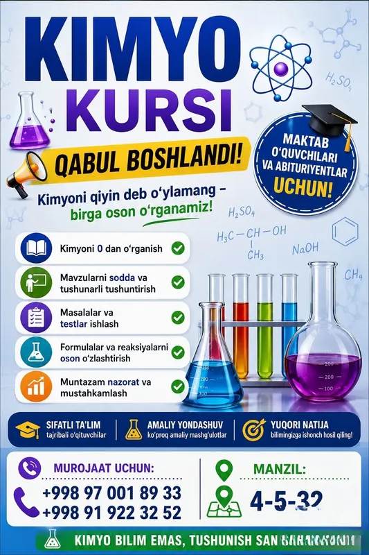 Kimyo va Mental arifmetikadan kurslar boshlandi 4 Kimyo va Mental arifmetikadan kurslar boshlandi 4
