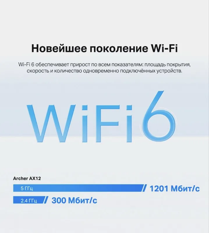 TP-LINK Archer AX 12 ORIGINAL Двухдиапазонный Wi-Fi 6 роутер AX1500 — фото 1