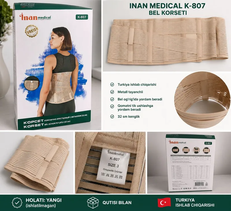 Inan Medical K-807 bel korseti, yangi 1 Inan Medical K-807 bel korseti, yangi 1