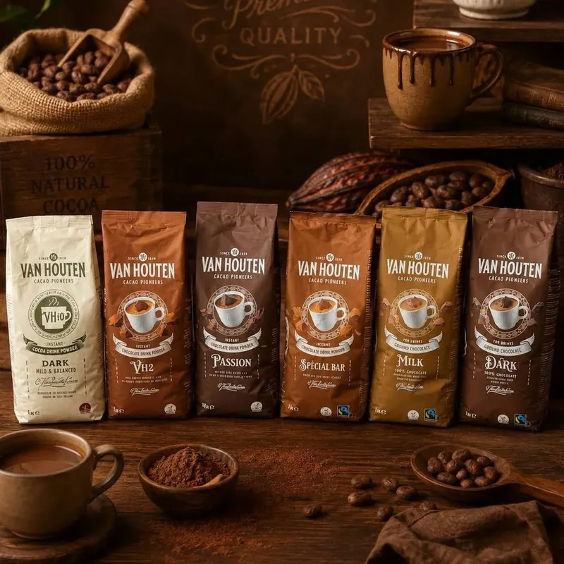 Van Houten от Barry Callebaut! Смеси горячего шоколада и какао..