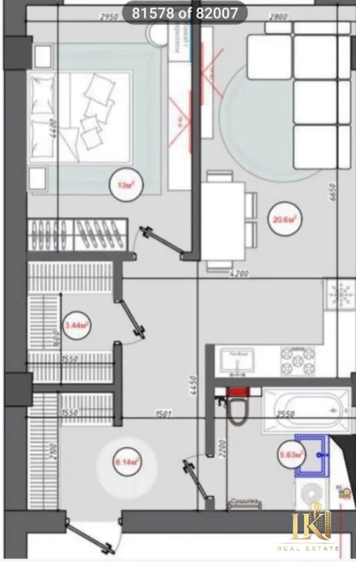 Nukus Avenue ЖКда 2 xonali kvartira sotiladi, 64 m², ta’mirsiz 2