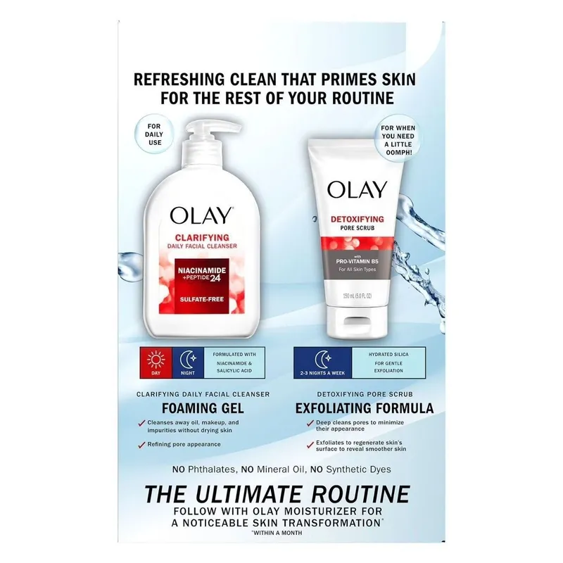 Очищающее средство 473мл и скраб 143мл Olay Clarifying Daily Facial C 3 Очищающее средство 473мл и скраб 143мл Olay Clarifying Daily Facial C 3