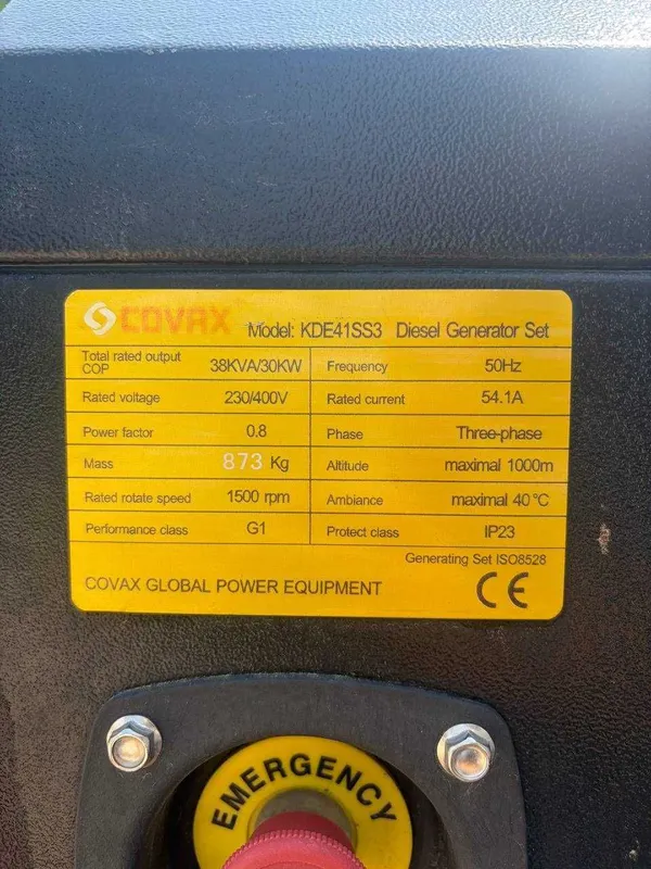 Генератор сотаман Covax 38kva/30kw 3