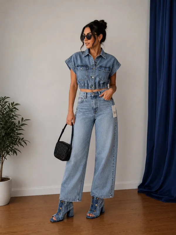 Zara original yangi jinsli ikki qismli kostyum 2