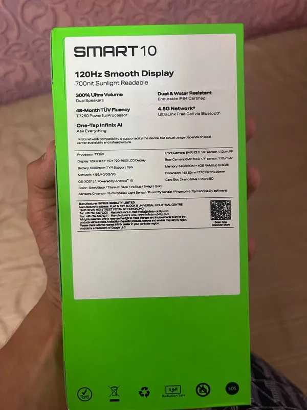 Infinix smart10 6/64gb 3
