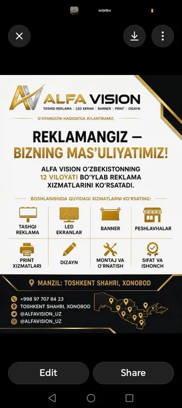 Alfa Vision reklama xizmatlari 1 Alfa Vision reklama xizmatlari 1