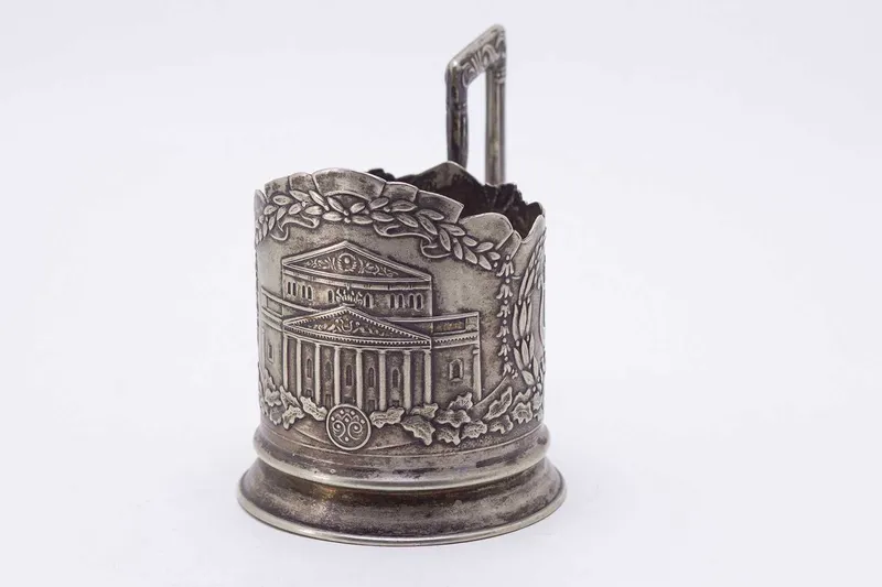Серебро. Подстаканник Кубачи с чернением. — фото 2