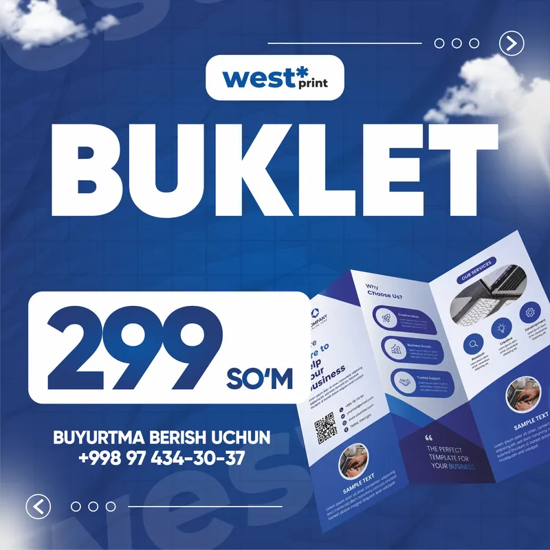 BUKLET A4 O'LCHAMDA | SIZNING BREND BILAN 1