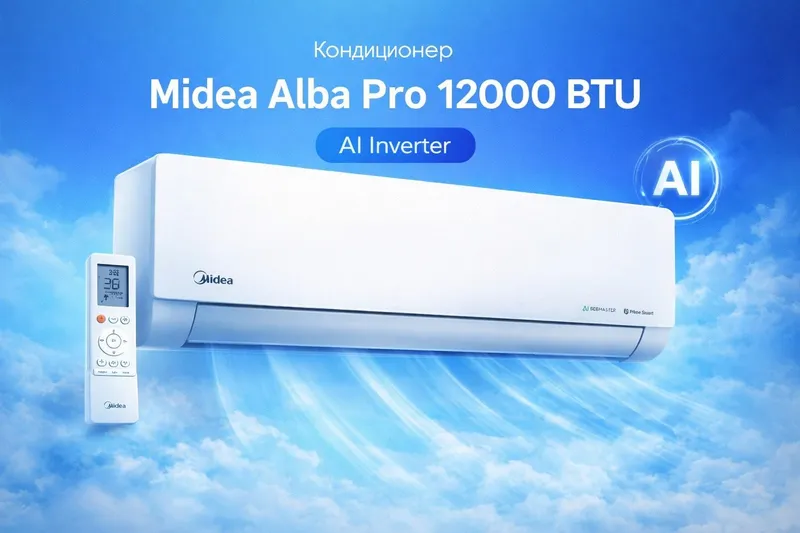 Новинка Кондиционер Midea AlbaPro12000 BTU. Yangi kondicioner 12 alba