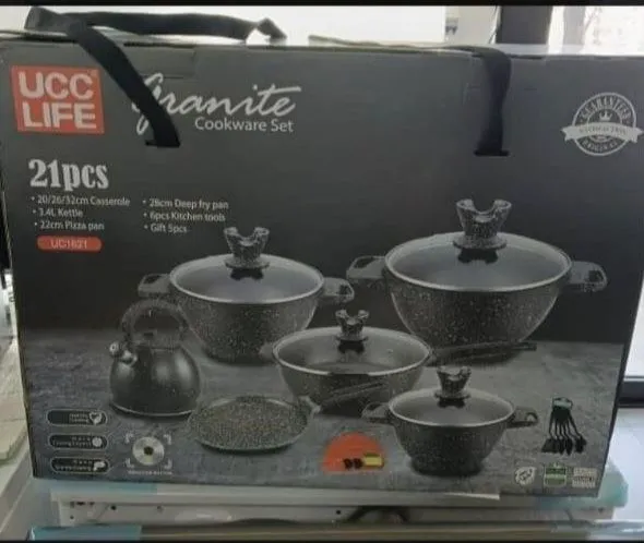ucc life granite 21 pcs qozon va tova to‘plami
