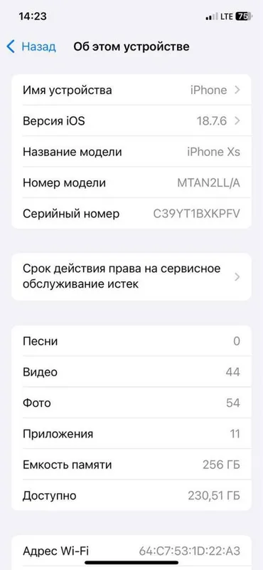 iPhone Xs Radnoy 256/81 LLA — фото 1