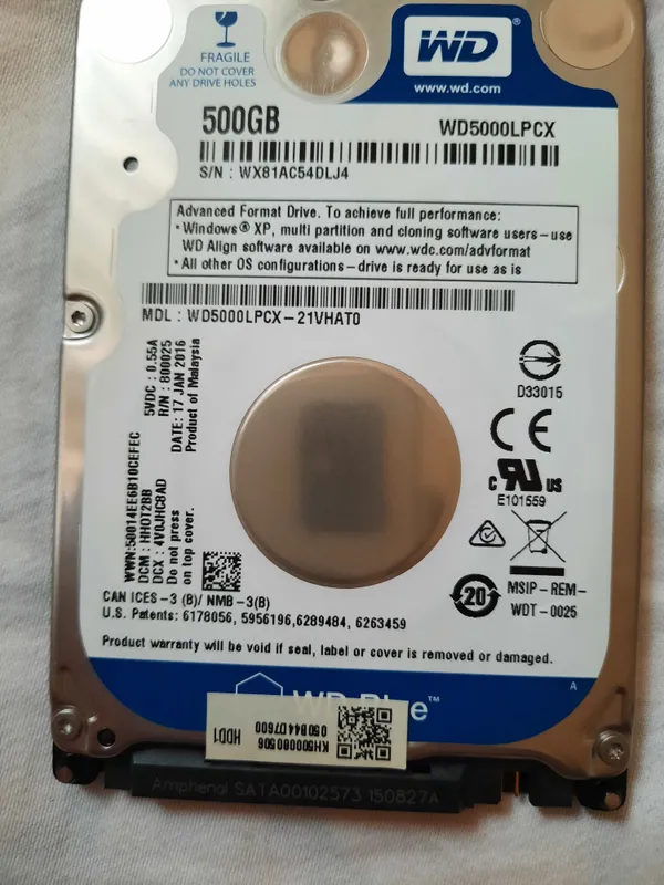 HDD хард диск 500GB для Ноутбука WD5000LPCX