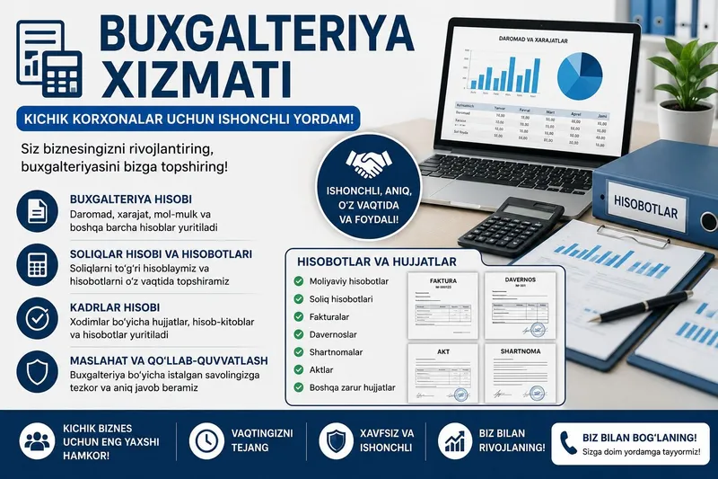 Onlayn buxgalteriya xizmati arzon narxlarda