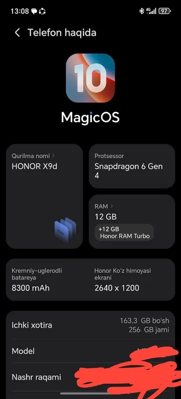 Honor x9d 12/256 состояние идеальное, есть каробка 2
