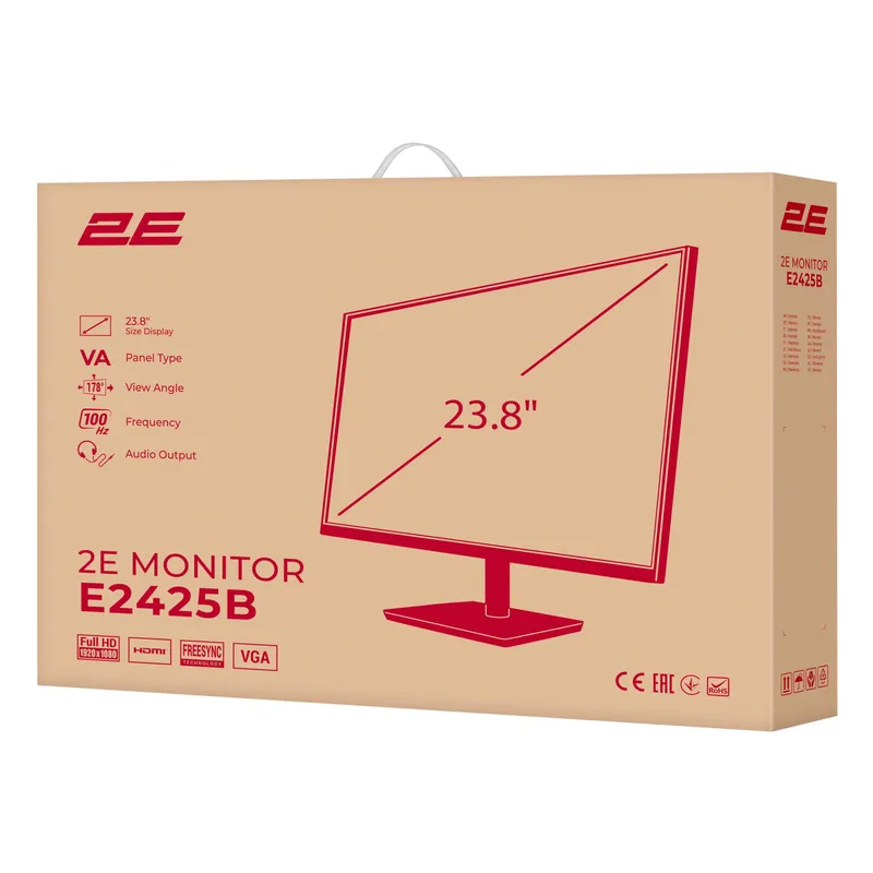 } Монитор 2E 23.8" E2425B D-Sub, HDMI, VA, 100Hz, FreeSync