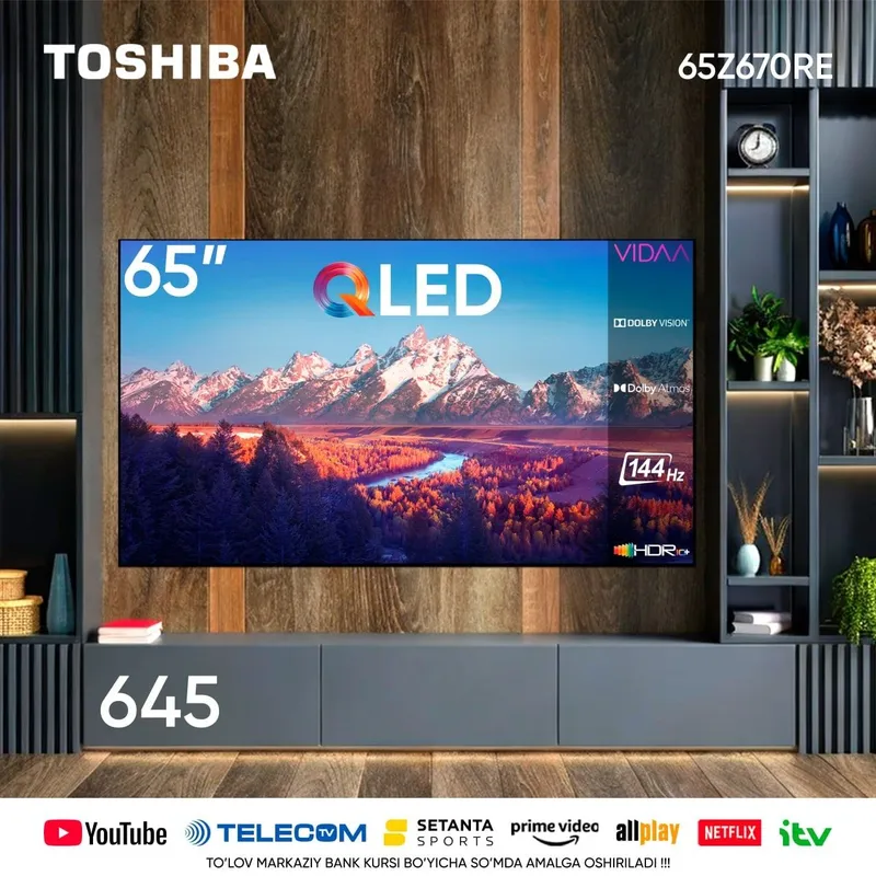 Телевизор TOSHIBA 55/65/75 QLED 4k — фото 1