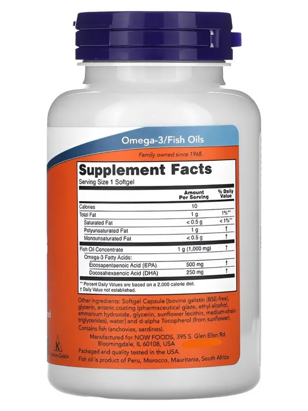 Ultra omega-3 Ультра омега 3 Рыбий жир, Now foods — фото 2