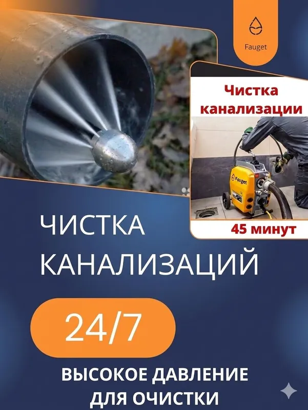 Чистка канализации под давлением (Гидродинамика)