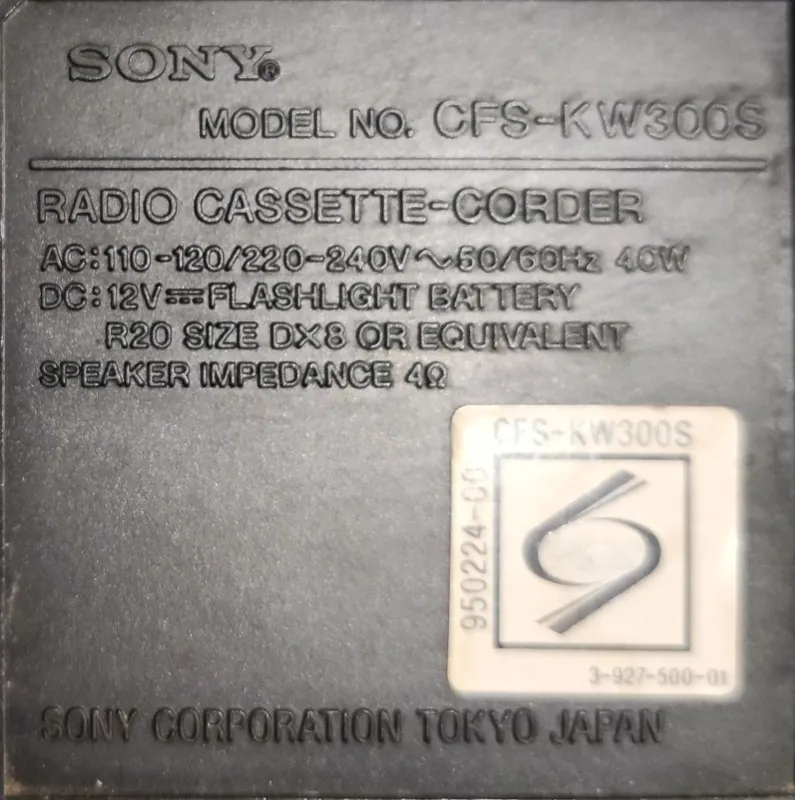 Магнитола Sony CFS--KW300S — фото 2