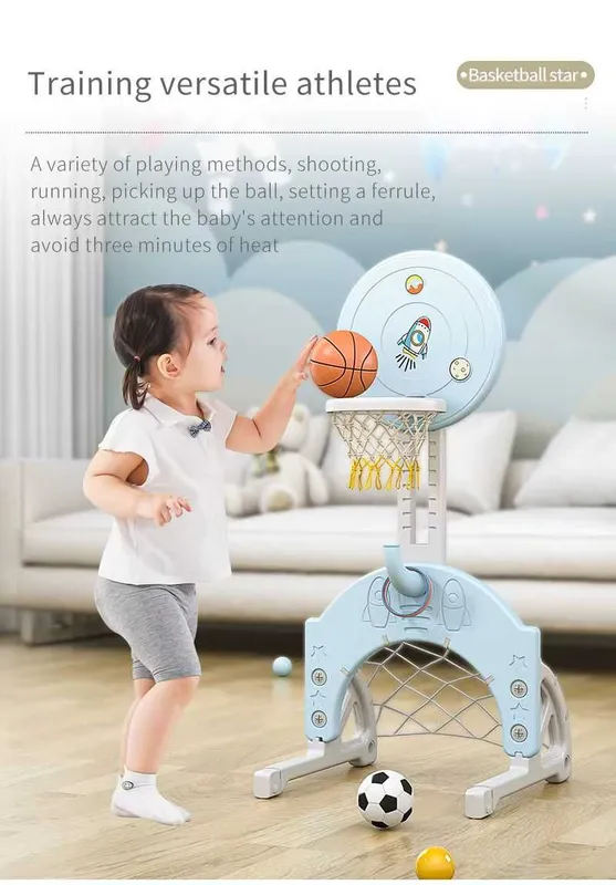 Bolalar uchun gorka, basseyn, sharik, kachelya va basketbol seti mini — фото 5