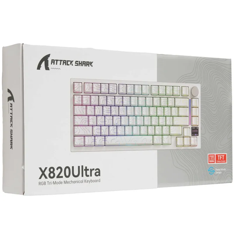 ; Клавиатура ATTACK SHARK X820 Ultra RU/ Stary Black/ Gift Switch 6 ; Клавиатура ATTACK SHARK X820 Ultra RU/ Stary Black/ Gift Switch 6