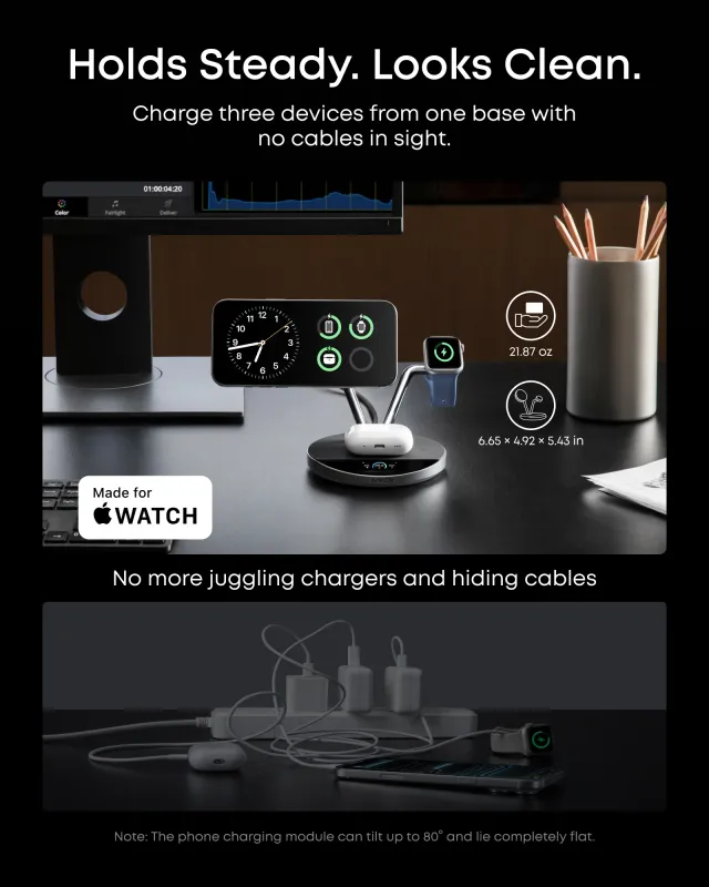 Anker Prime 3-in-1 QI2 simsiz zaryadlash stansiyasi 5
