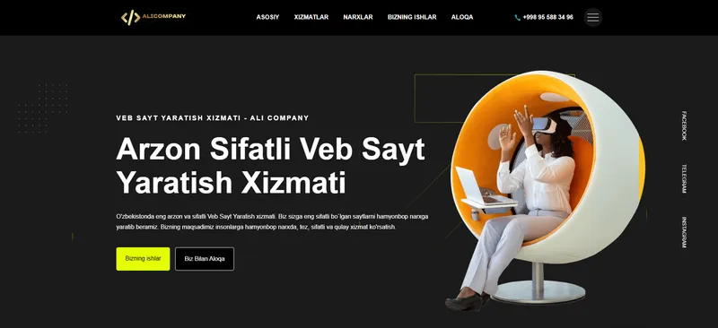 Arzon sifatli veb sayt yaratish xizmati