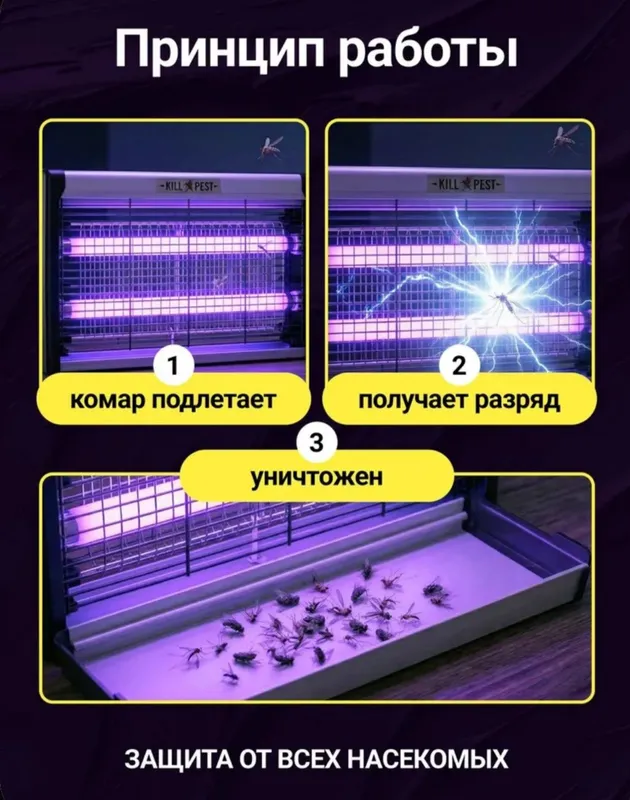 Ультрафиолетовая ловушка от мух и комаров — фото 7