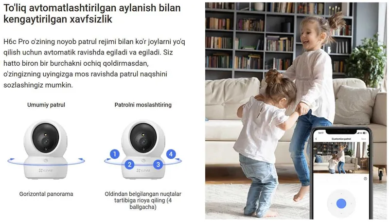 Ezviz H6c Pro (4K 8MP) Kamera | Wi Fi Kamera | Видеоняня |Видеокамера — фото 3