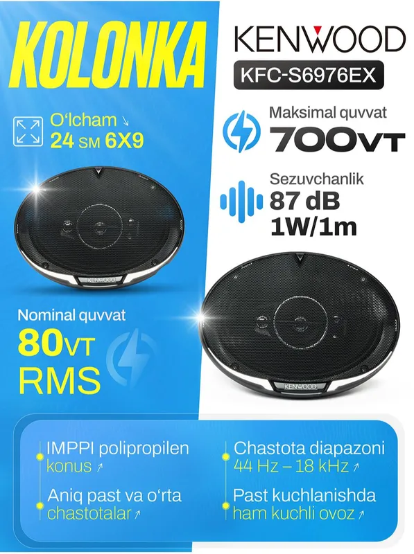 KENWOOD KFC_S6976EX avtomobil kalonkasi sotiladi