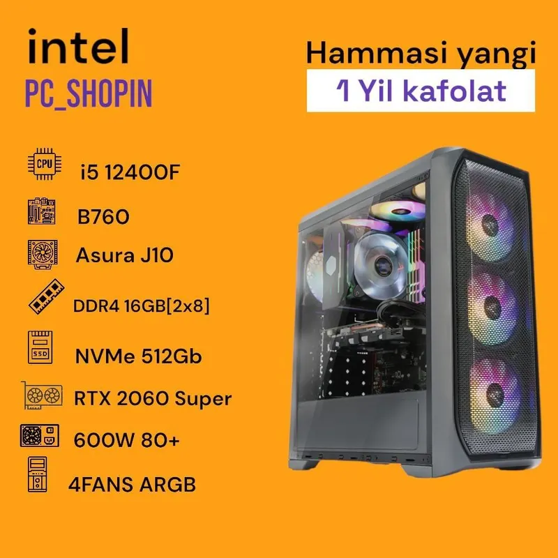 GAME compyuter IntelCore i5 12400f ddr 16gb RTX 2060 super/12gb GAME compyuter IntelCore i5 12400f ddr 16gb RTX 2060 super/12gb