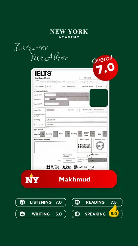 AQSHda o'qib kelgan IELTS 8.0 ustozdan ONLINE Ingliz tili va IELTS 2 AQSHda o'qib kelgan IELTS 8.0 ustozdan ONLINE Ingliz tili va IELTS 2