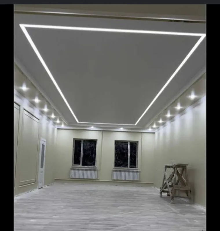 Gipsakarton, dikor plast, eshik joylashtirish, mebel oddiy, laminat