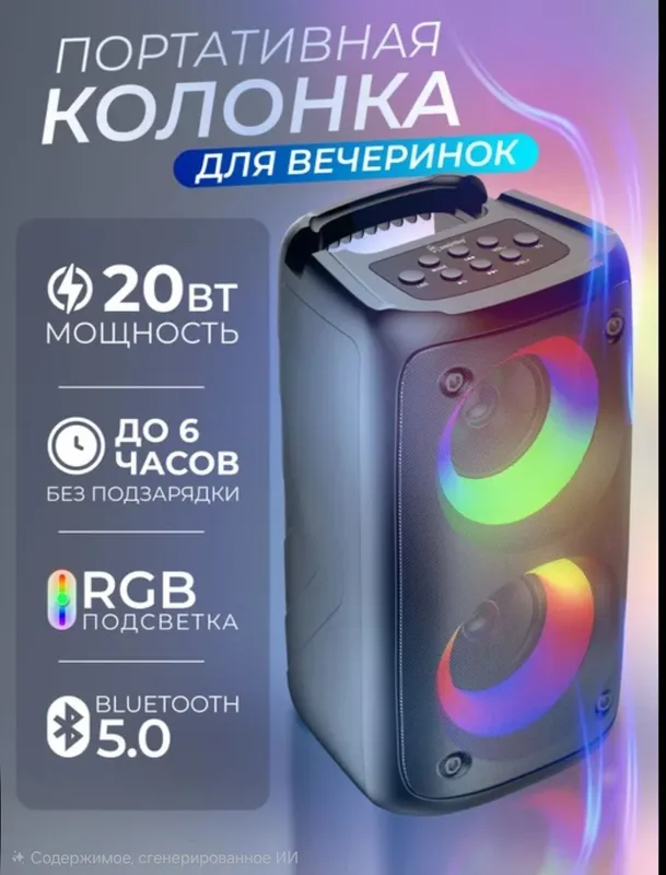 Музыкальные колонки . Светящийся звук