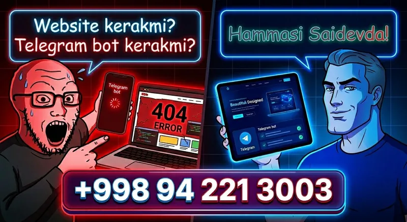 Website kerakmi? Telegram bot kerakmi?