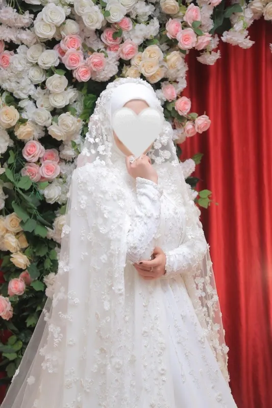 Kelinlik/ Muslima oq libosi (abaya bilan)- ideal holatda — фото 2