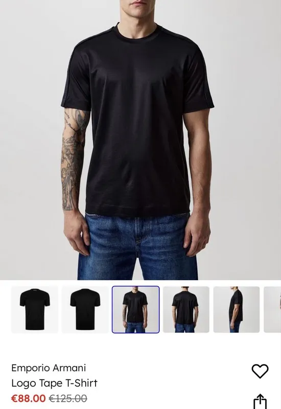 Emporio Armani футболка, размер XXL. Қора ранг. Оригинал. Италиядан.