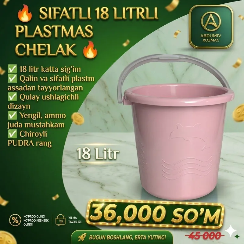 18 L PUDRA rangli PLASTMAS CHELAK - ABDUMIV XOZMAG