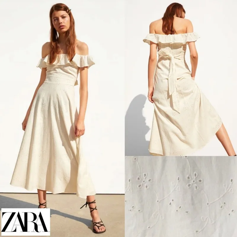 Платье zara с ажурным шитьем