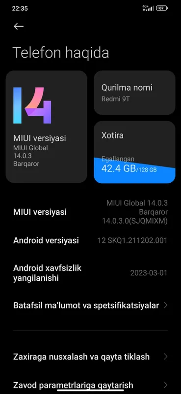 Redmi 9t 128GB 4+2RAM PUBG 60 FPS 6