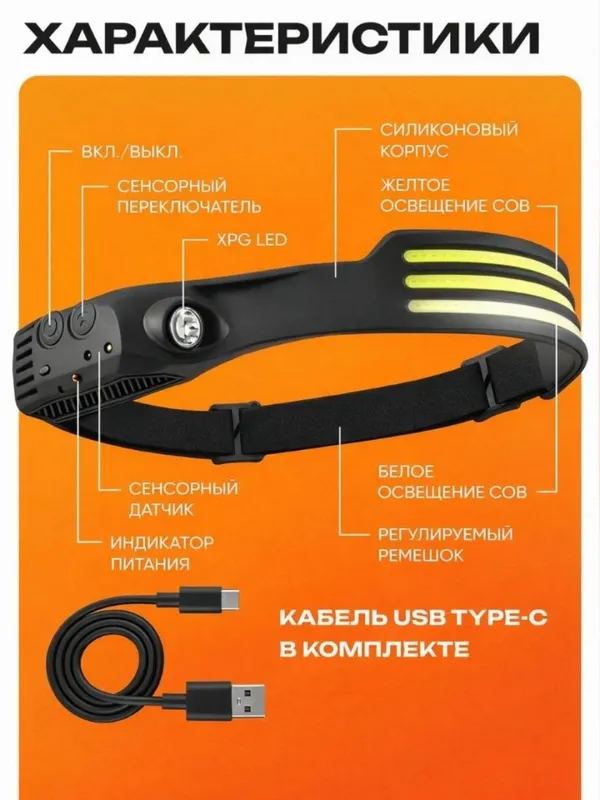 Фонарь налобный Многофункциональный / Chiroq ko'p inkonyatli — фото 1